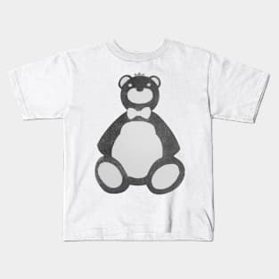 Grayscale Teddy Bear Kids T-Shirt